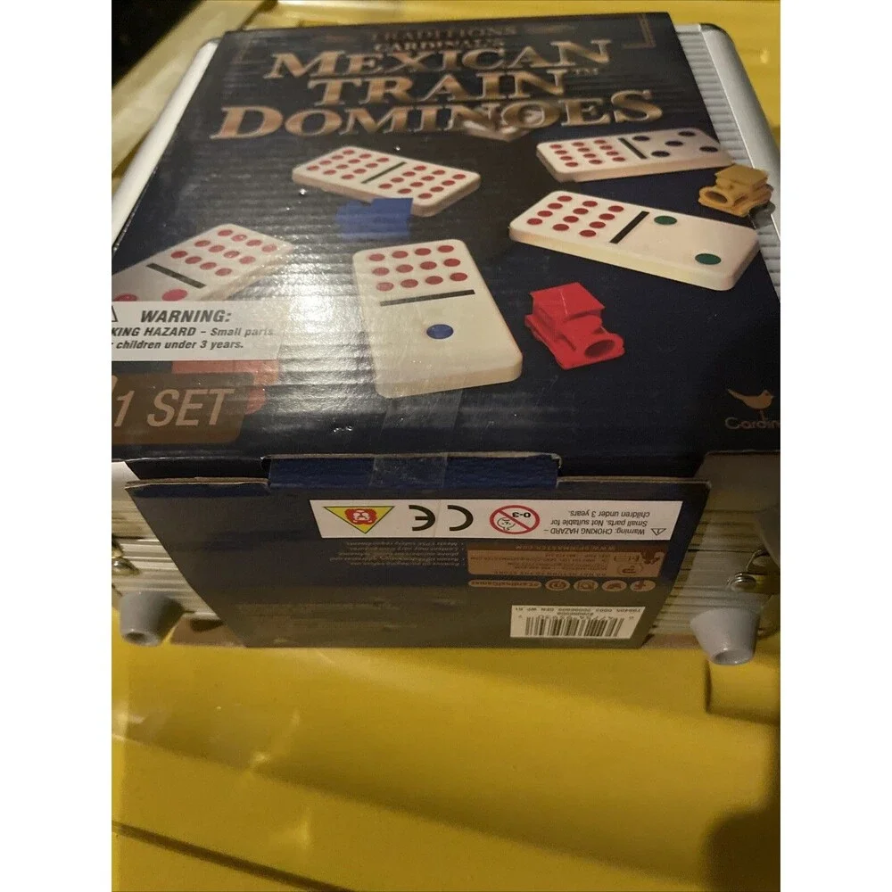 Mexican Train Dominoes Game Set Double 12 Color Domino Aluminum Case